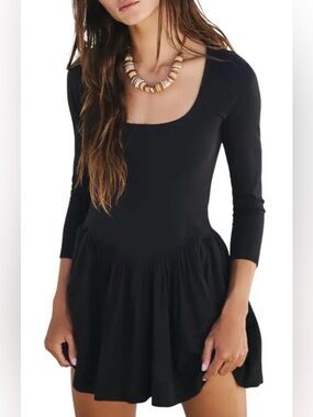 Free People Onda Drop-Waist Long-Sleeve Mini | Size M